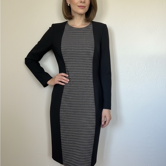 Hugo Boss Dresses & Skirts - Hugo Boss Black and Gray Long Sleeve Dress